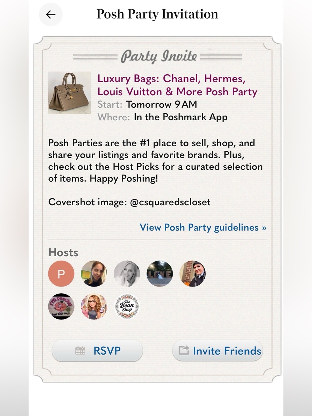 👜 Posh Party: LUXURY BAGS 👛 9/21/26 at 9:00 a.m. PDT - Picture 2 of 3